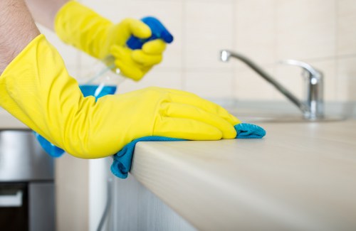 Professional cleaning in a retail business setting