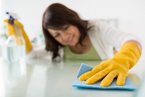 Room-by-room house cleaning in a modern home