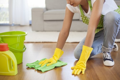 Detailed move out cleaning preparation in a bathroom